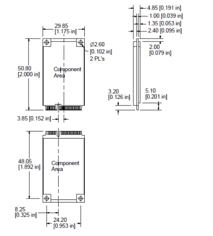 Mechanical Drawing - Swissbit X-60m Industrial mSATA SSDs